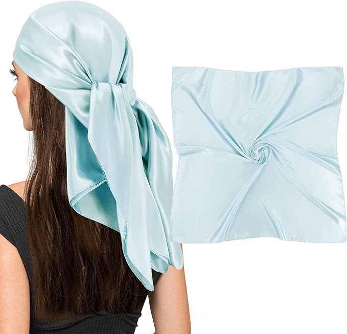 vimate 35" Square Silk Like Head Scarf - Women's Fashion Satin Scarf Bandana for Hair Wrapping at Night.