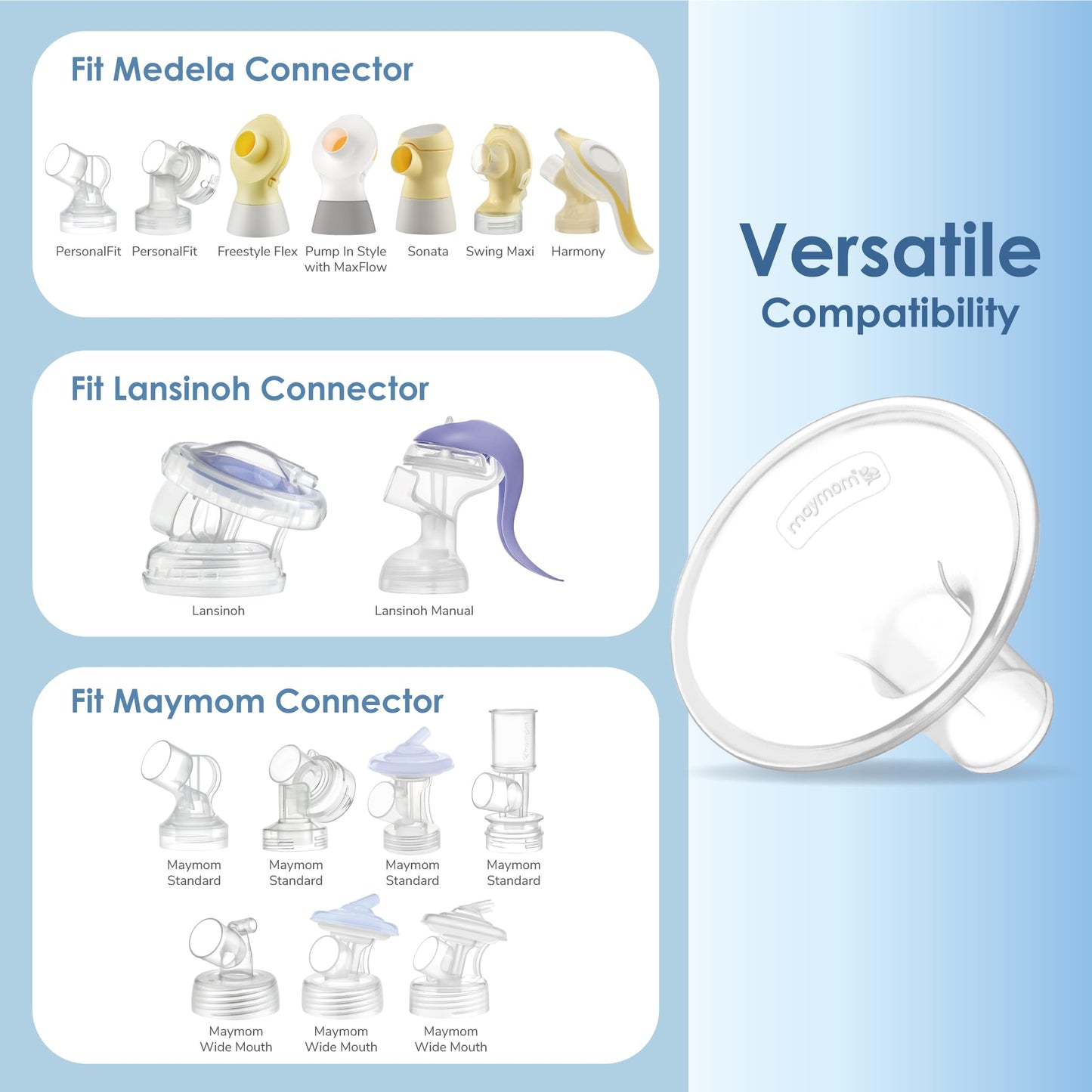 Maymom MyFit Classic 13mm Shield, Does NOT Include Maymom Wide-Mouth Connector, Compatible with Spectra S2 Accessories Spectra S1 Not Original Spectra Pump Parts Spectra Flange