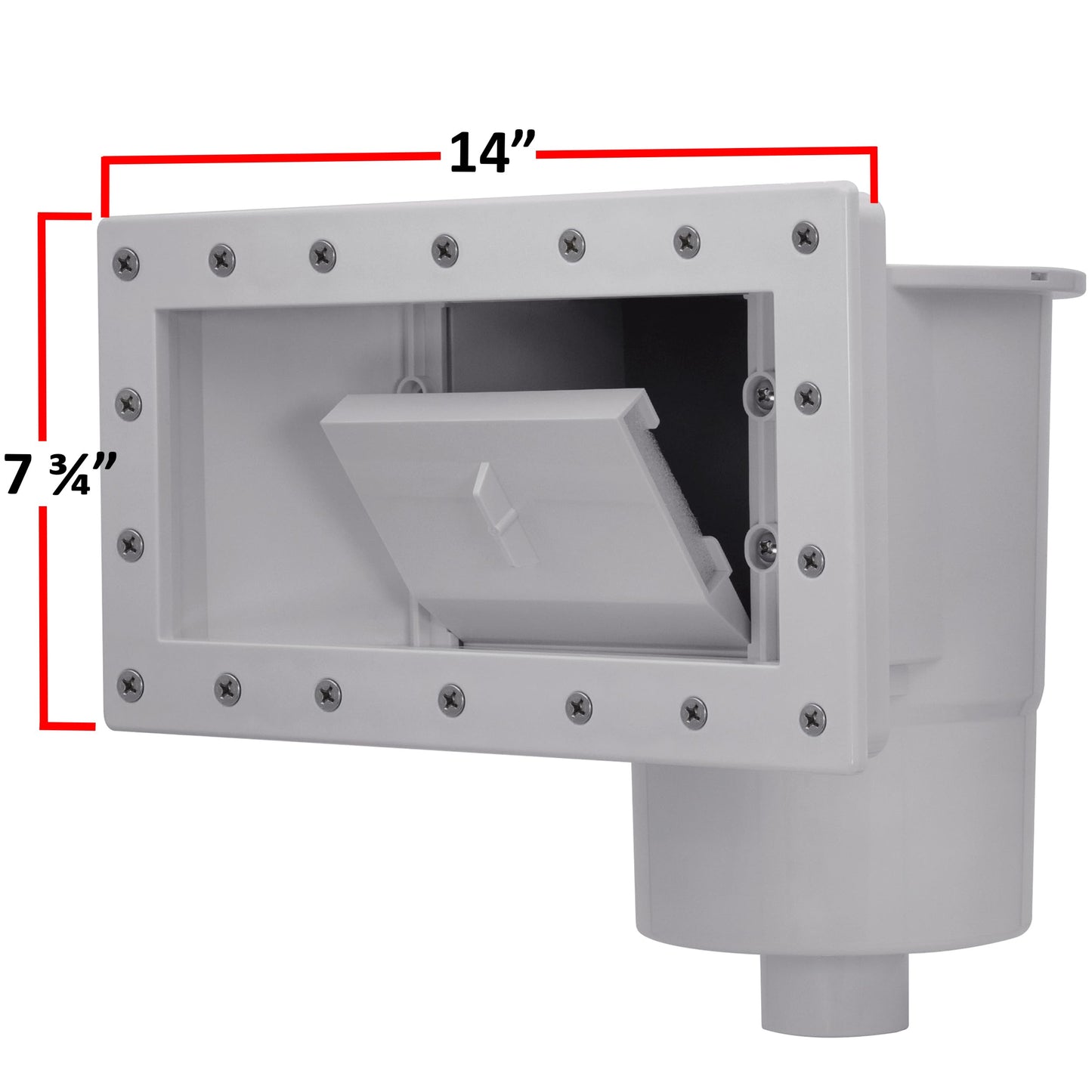 Rx Clear Heavy Duty Wide-Mouth Complete Thru-Wall Skimmer Kit for Above-Ground Swimming Pool | Made of Non-Corrosive Abs Plastic | Chemical Resistant | Grey