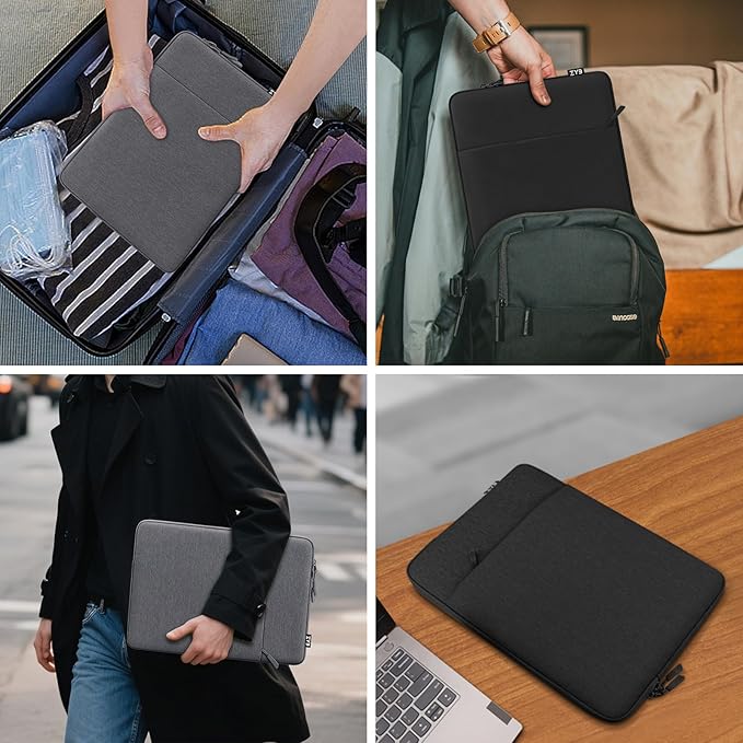ZYB Waterproof Laptop Case 13 Inch,13 Inch Laptop Sleeve for MacBook Neo Air 13 13.6 M5 M4 M3-M1 2026-2017,MacBook Pro 14/13 M5 M4 M3-M1 2026-2012,HP Lenovo etc 13.3" with Pocket&Accessory Bag-Black