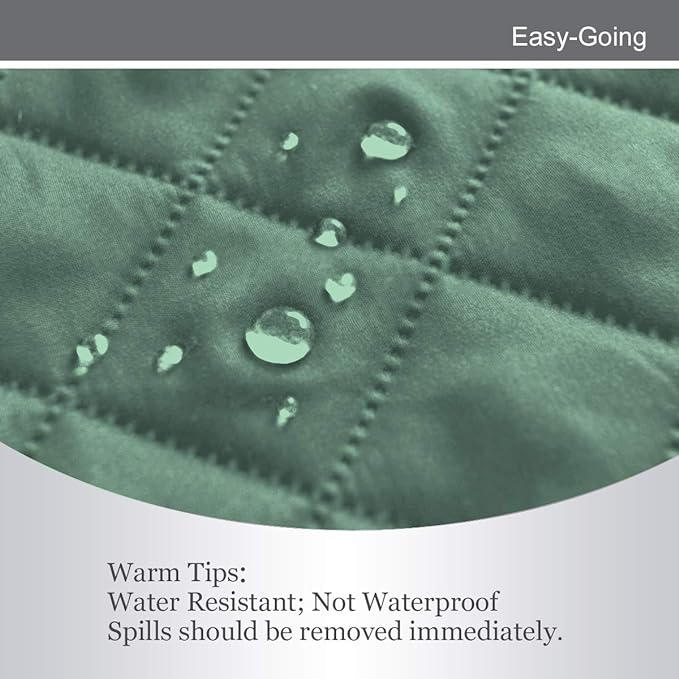 Easy-Going Reversible Couch Cover for 3 Cushion Couch Sofa Cover for Dogs Water Resistant Furniture Protector Cover with Foam Sticks Elastic Straps for Pet Cat (Sofa, Cyan/Ivory)