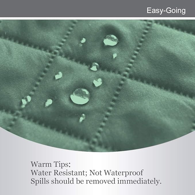 Easy-Going Reversible Oversized Couch Cover for 3 Cushion Couch Sofa Cover for Dogs Water Resistant Furniture Protector Cover with Foam Sticks for Pet Cat (Oversized Sofa, Cyan/Ivory)