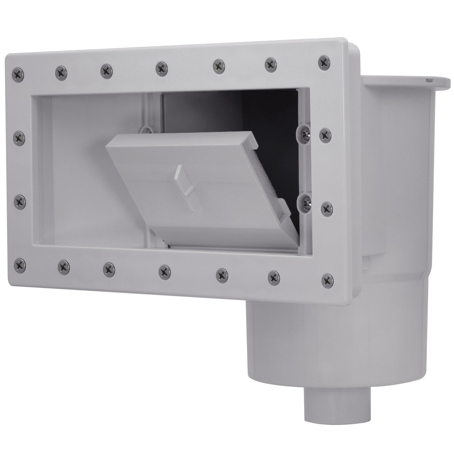 Rx Clear Heavy Duty Wide-Mouth Complete Thru-Wall Skimmer Kit for Above-Ground Swimming Pool | Made of Non-Corrosive Abs Plastic | Chemical Resistant | Grey