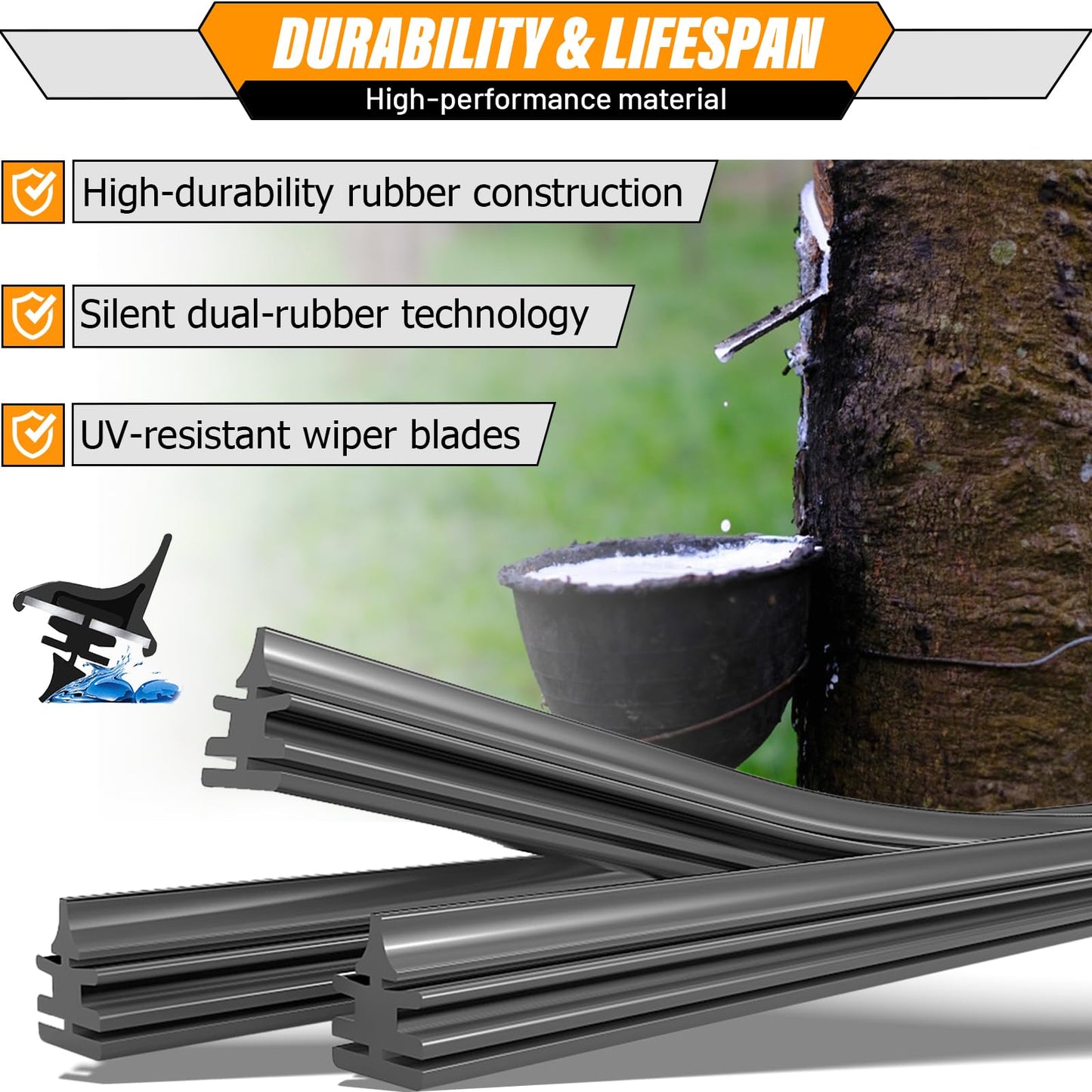 AUTOBOO 3-Pack Windshield Wiper Blades for Kia Telluride 2020-2025 Kia Sedona 2015-2021, Original Equipment Replacement 26"+18" Front and 13" Rear, All-Weather Performance, Easy One-Click Install