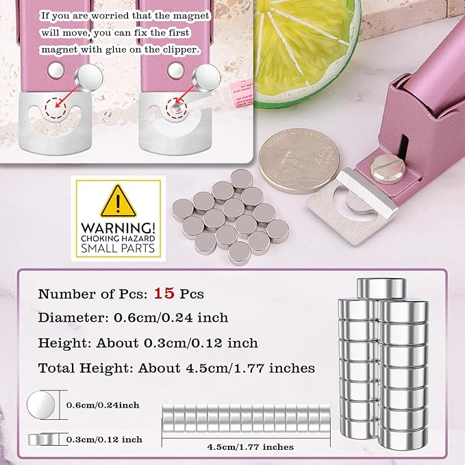 Light Pink(Matte) Premium Nail Clippers with Magnets Sizers for Acrylic Nails, Artificial Fake Nail False Nail Tip Cutter Trimmer Manicure Pedicure Sharp Blade Clip Tool For Salon Home Art Beauty