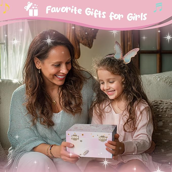 ProCase Unicorn Jewelry Box for Girls, Kids Musical Jewelry Boxes with Spinning Unicorn Doll, Birthday Christmas Gifts for Little Girls Children Toddler Ages 3 4 5 6 7 8 -Unicorn (Box Only)