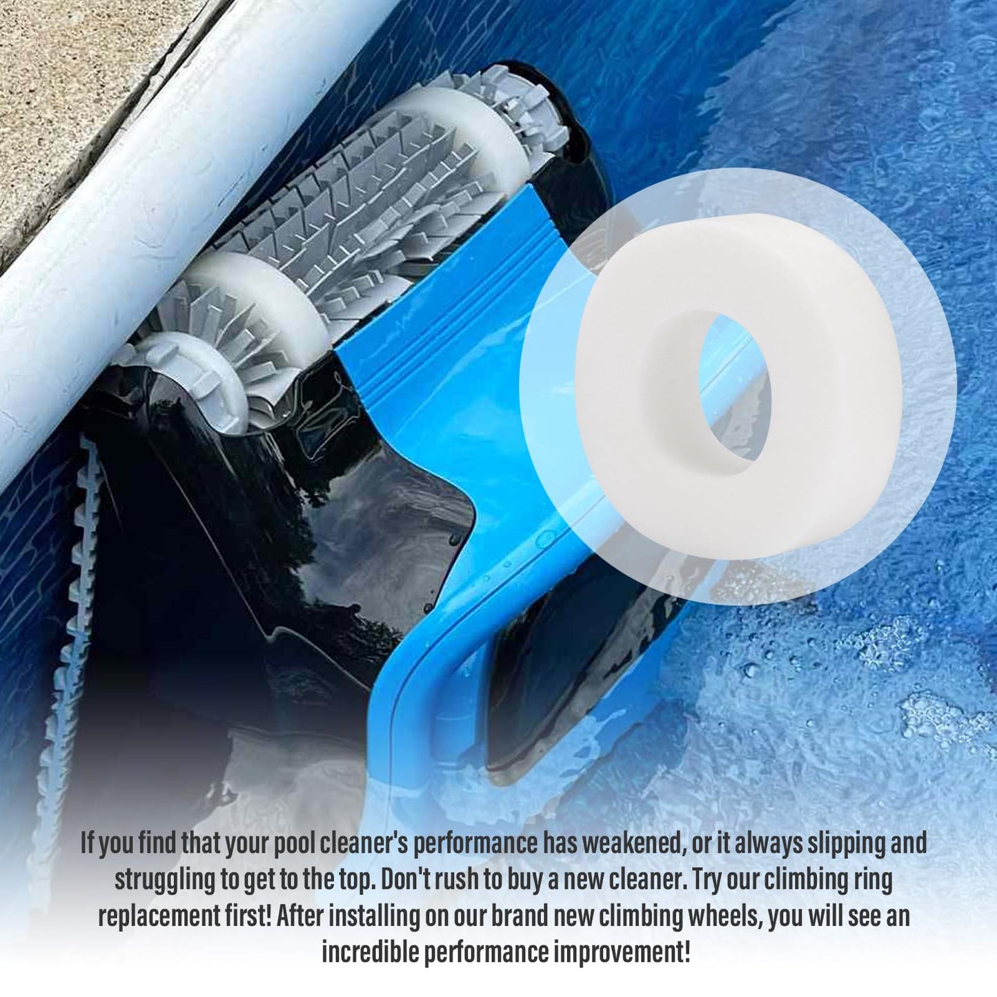 4 Pack Climbing Rings Replacement for Maytronics Dolphin Robotic Pool Cleaners, Compatible with Dolphin Nautilus CC Plus M200 M400 M500 DX3 DX4 DX6 Sigma Premier and More (Part Number 6101611-R4)