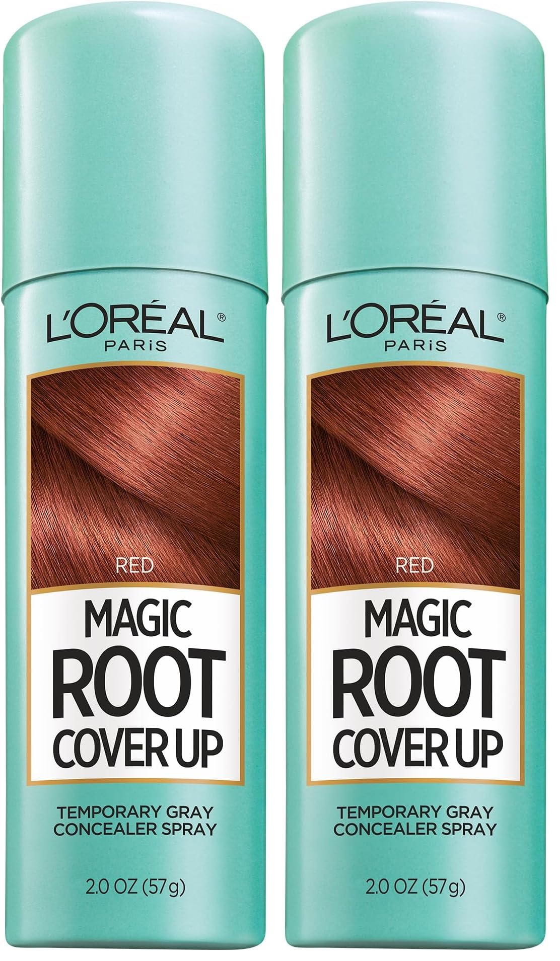 L'Oreal Paris Magic Root Cover Up Gray Concealer Spray Red 2 oz.(Packaging May Vary) (Pack of 2)
