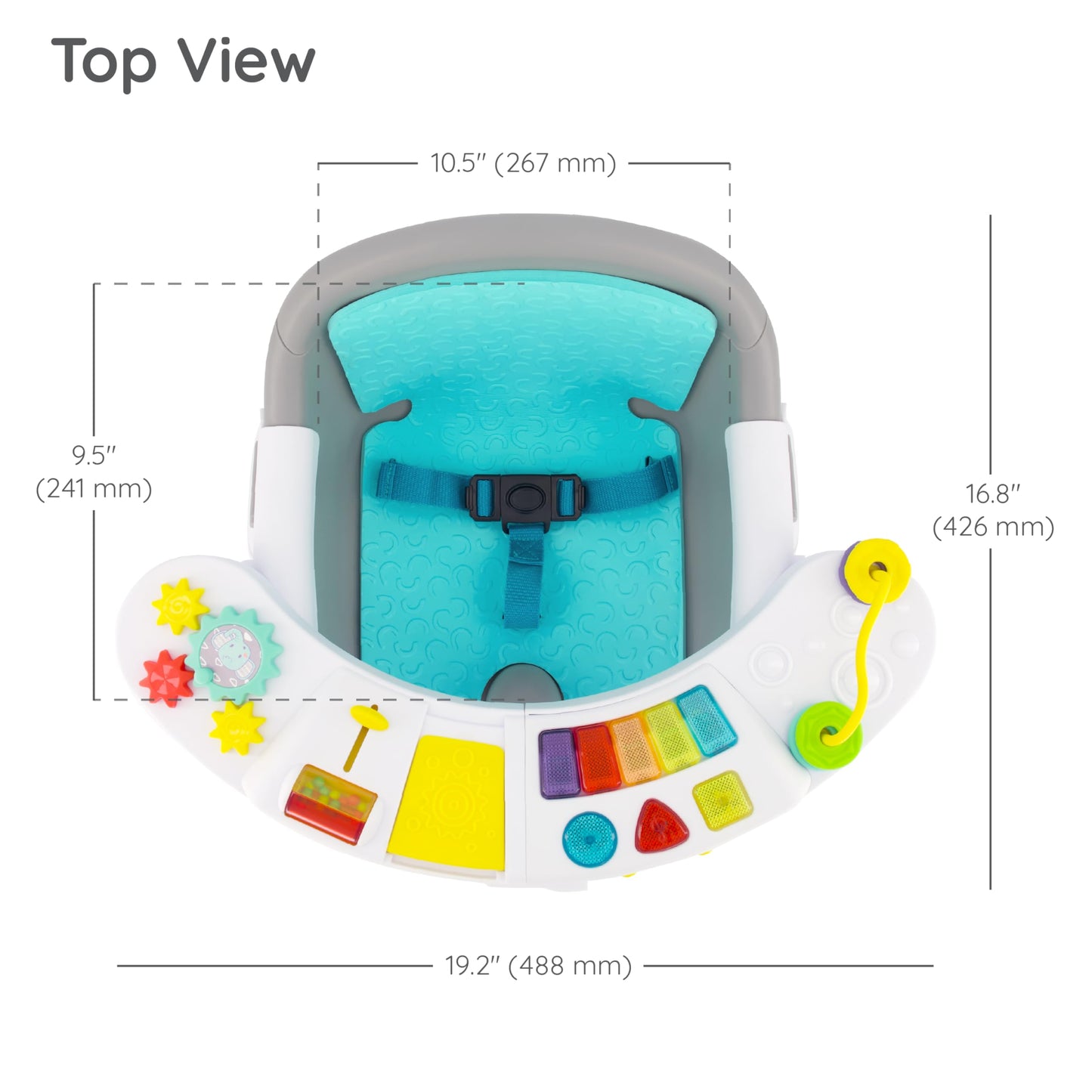 Infantino Music & Lights 3-in-1 Discovery Seat & Booster, Interactive Toddler Seat for Dining Table or Kitchen Chair, Baby Activity Center & Snack Tray, 20 Sounds & Songs, Lightweight Baby Essentials