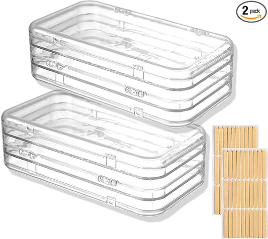 2 Pack Tri-Fold Press On Nail Organizer Case - 4-Page Portable Storage Box for Fake Nails, Clear PET Plastic Travel Holder (6ÃÂ3.2ÃÂ1.8 inch)