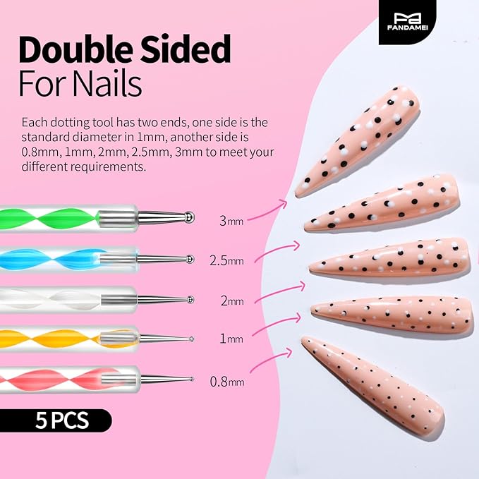 FANDAMEI Nail Design Tools, Nail Art Tools, Nail Brush, Nail Art Kit With Nail Stand, Nail Holder For Painting Nails, Nail Art Brushes, Nail Dotting Tool, Nail Art Palette, Nail Tools For Nail Art