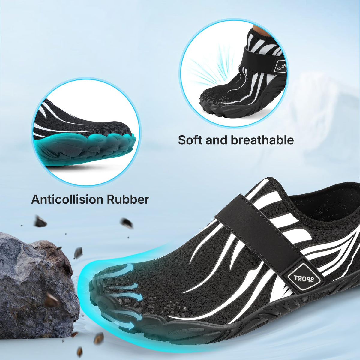 Barefoot Water Shoes Women Men Adult Hiking Swim Beach River Pool Hike Guarding Shoes Aqua Socks Protective Comfort Wide Toe Box Width Rock Climbing Vacation Outdoor 2025 New
