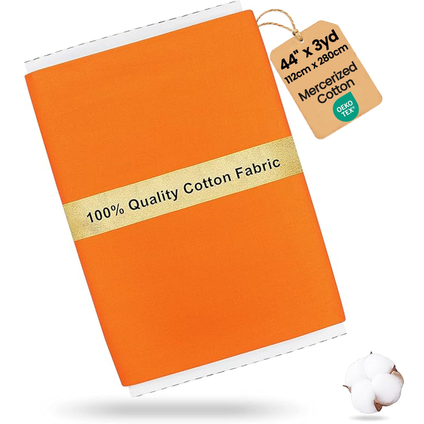 Craftido-19 Options-100% Cotton Fabric by The Yard in Solid Color 44”Wide by 3yd (9 ft) -Medium Weight 5.2 oz-Soft Cotton for Quilting, Sewing, Crafts, Binding, Backing and Lining - Orange