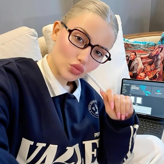 Retro Rectangle Blue Light Blocking Glasses for Women 90s Fake Eyeglasses Y2K Fashion Computer Glasses Tortoise Frame