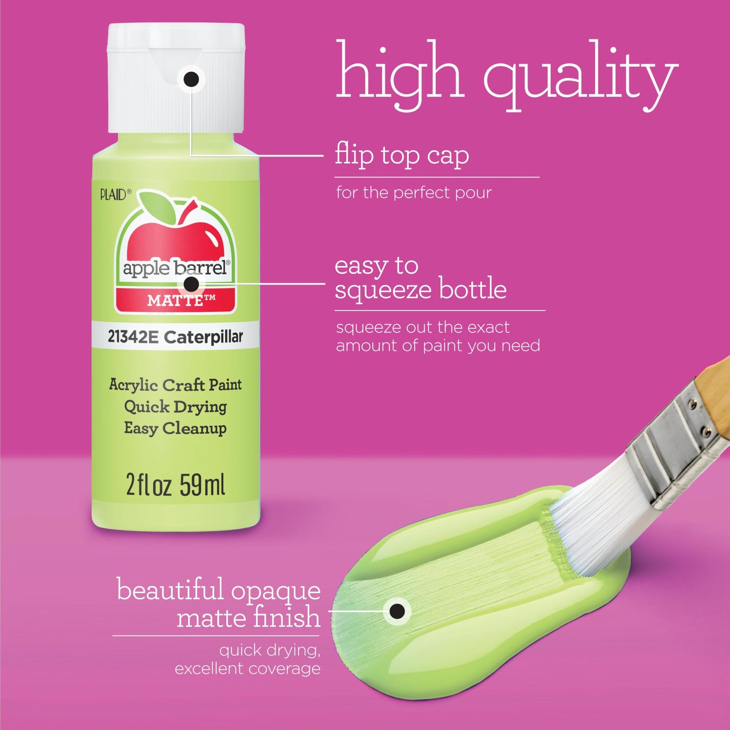 Apple Barrel, Fruity Fusion 16 Piece Paint Set, Perfect for DIY Arts and Crafts Projects