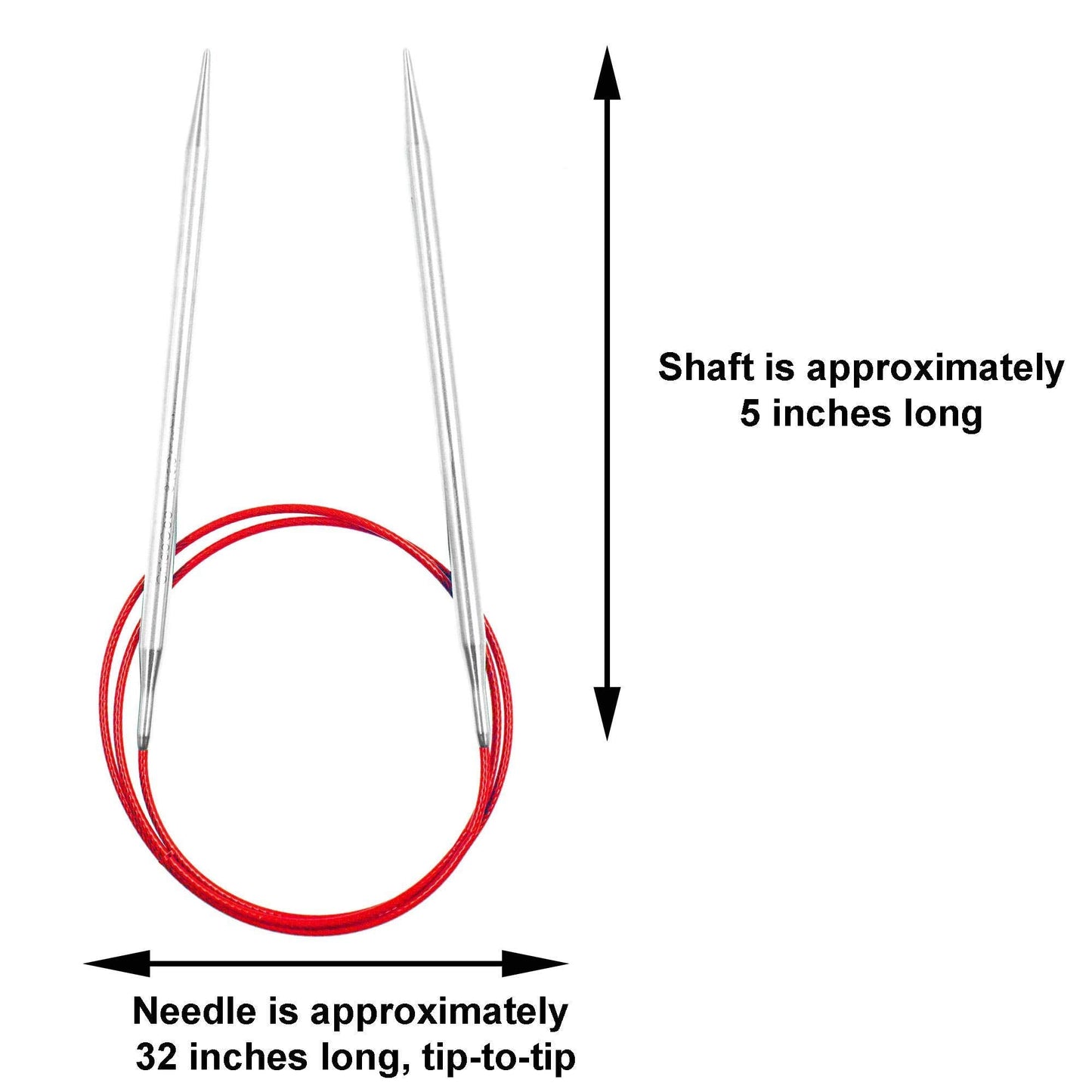 ChiaoGoo Red Lace 32 inch (81cm) Circular Knitting Needles US Size 10.5 (6.5mm) Stainless Steel 7032-10.5 with Stitch Holder