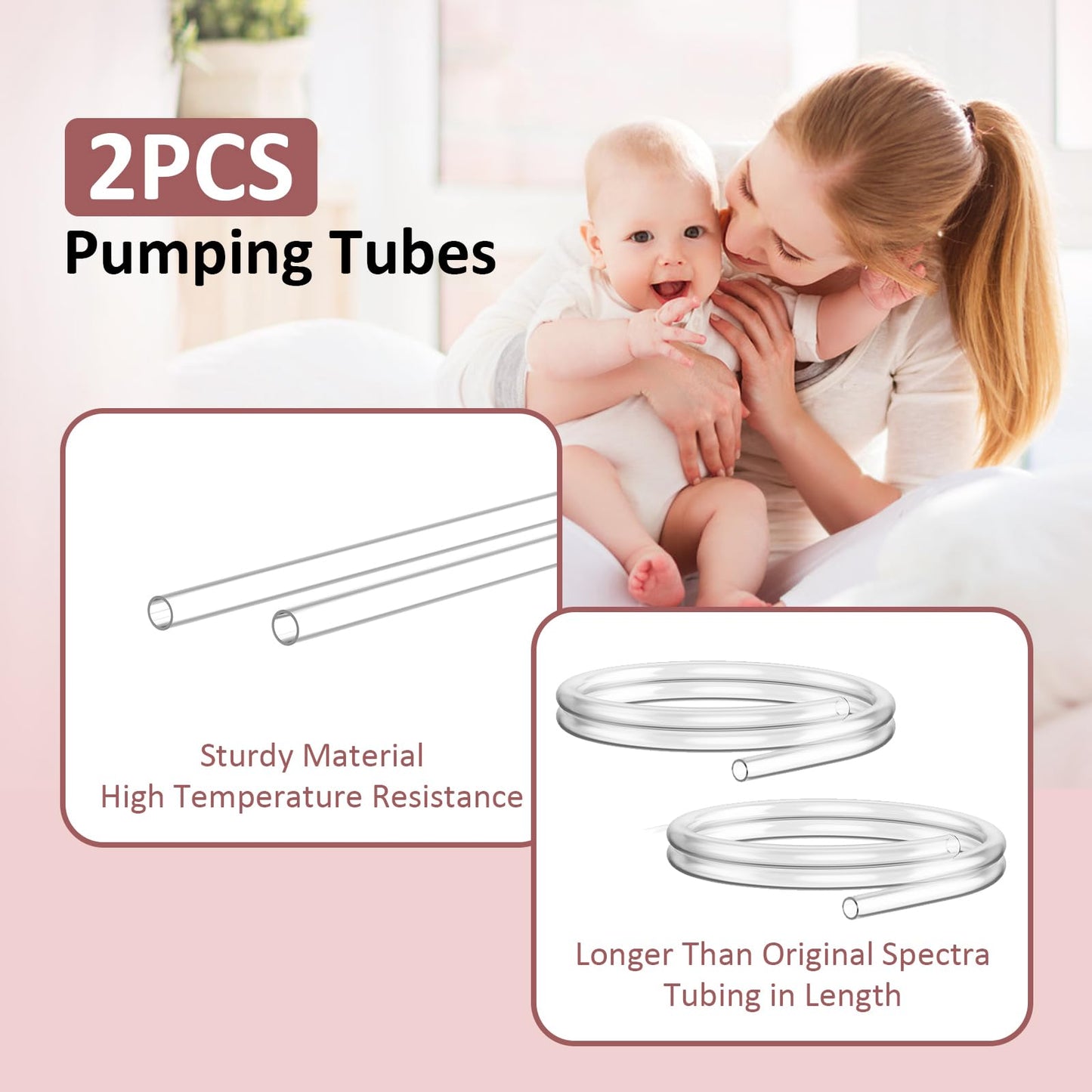 Pump Parts Compatible with Spectra S1/S2/9Plus Breastpump, Full Set Replacement Parts for Spectra Include 24mm Flange,Duckbill Valve,Backflow Protector,Tube,Bottle, Not Original S2/S1 Accessories