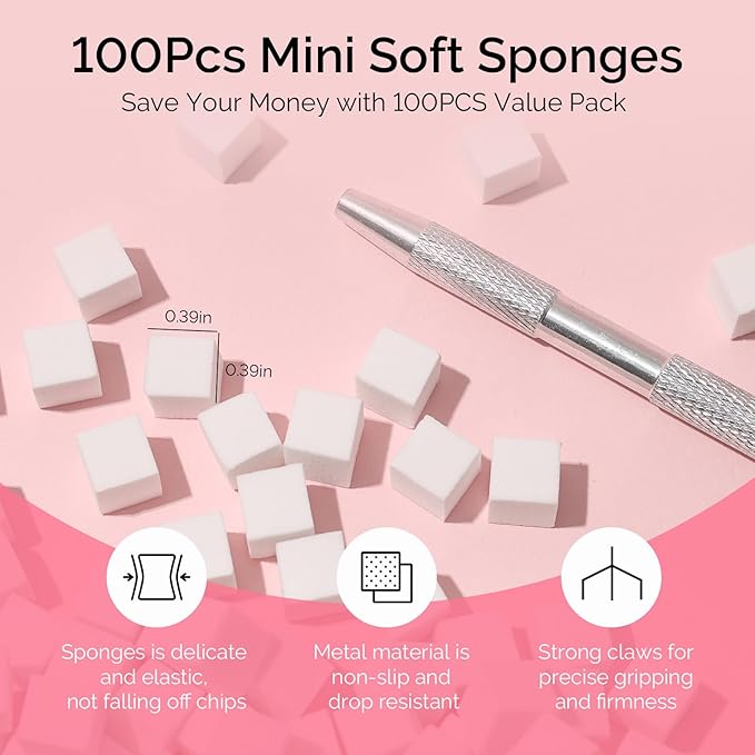 MelodySusie Gradient Painting Gel, 6 Colors Spring Summer Ombre Gel Polish with 100 Sponges&Metal Grabber Set for Aura Nails, French Manicure, No Wipe, Soak Off UV, DIY Nail Art Palette Macaron Pink