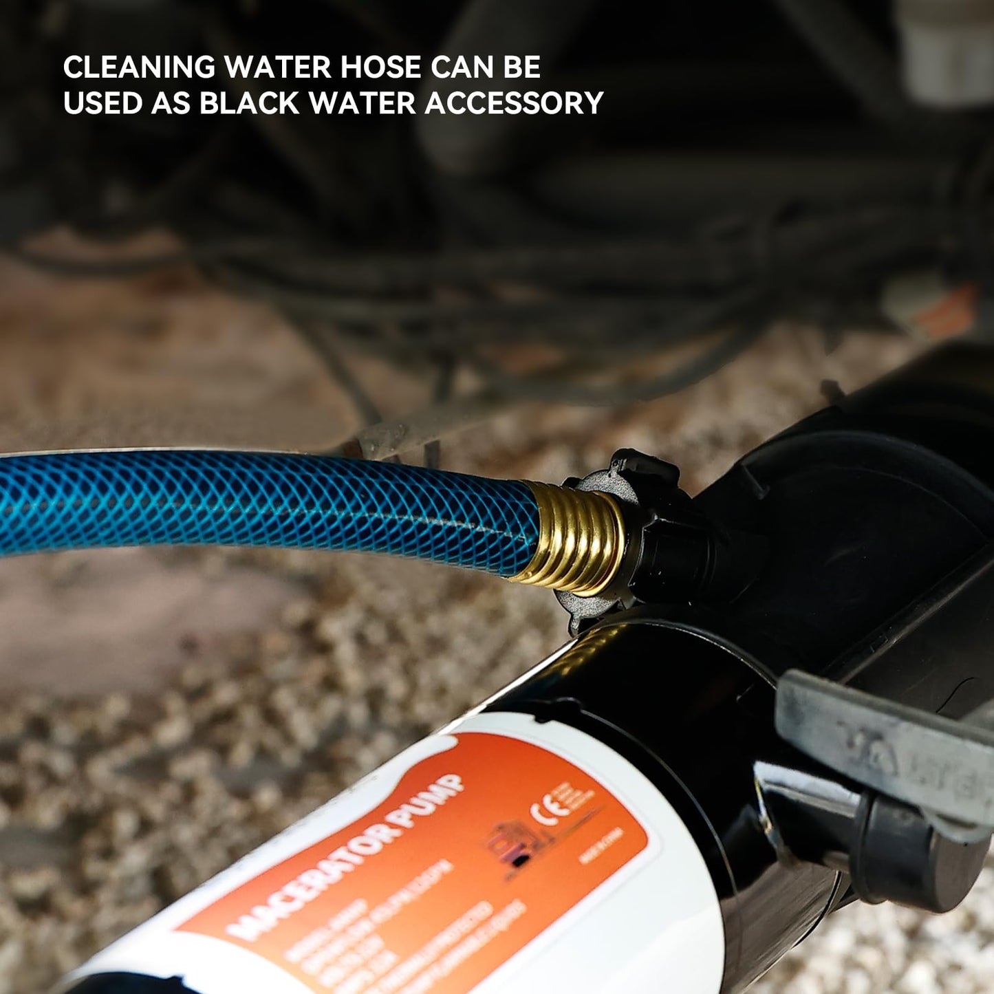 DUMPMAN RV Sewer Hose Rinse Kit, 10-Ft Gray/Black Water Hose, 6-way Blaster Rinse Cap with Control Valve