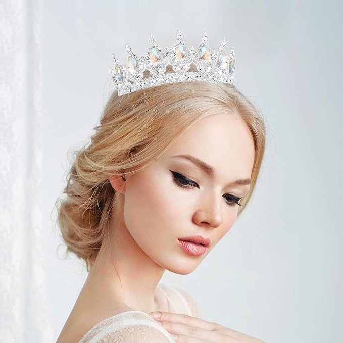 YOUlDIANZI Queen Crown Rhinestone Wedding Crowns and Tiaras for Women Costume Party Hair Accessories Princess Birthday Crown Crystal Bridal Crowns