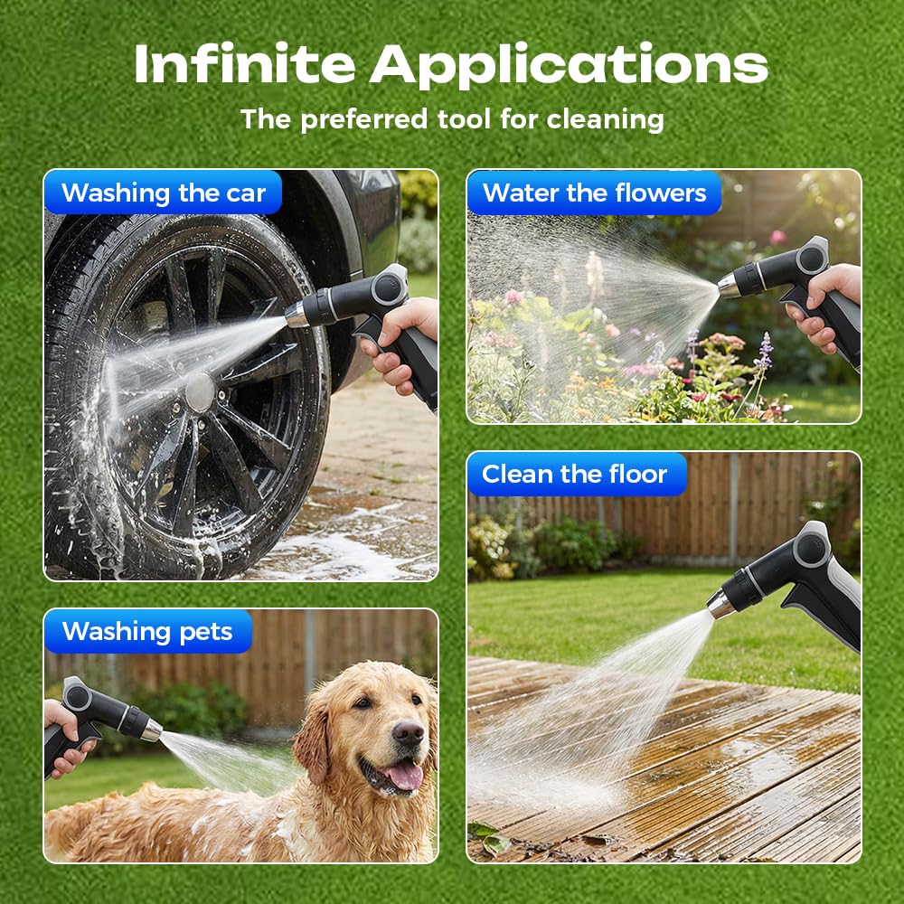 Hose Nozzle High Pressure, 2026 New Turn Any Hose Into a High Pressure Water Washer Jet, Jet Nozzle Power Washer for Garden Hose, Universal Water Pressure Washer for Car Garden Yard Cleaning (1 Piece)
