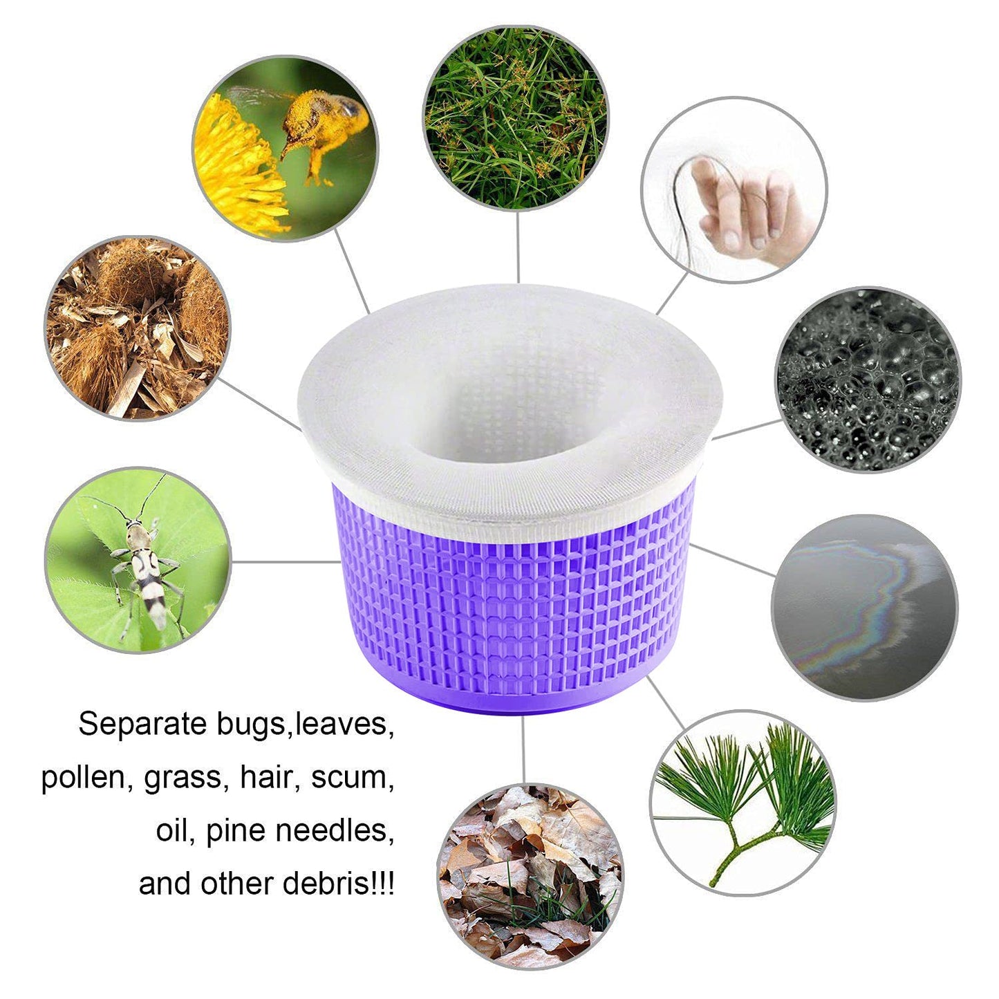 Coopache 60-Pack of Pool Skimmer Socks - Filters Baskets, Skimmers Cleans Debris and Leaves for In-Ground and Above Ground Pools