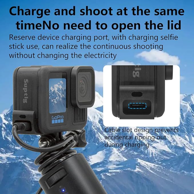 Suptig Upgraded Battery Door Cover, Replacement Side Door for GoPro Hero 13 Hero 12 Hero 11 Hero 10 Hero 9, Water Snow Resistant IPX 6 Waterproof.