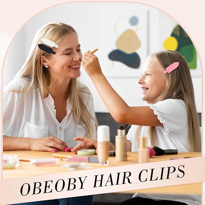 obeoby 12 Pcs No Bend No Crease Hair Clips, Hair Clips Barrettes for Styling for Woman Girl Makeup Accessories
