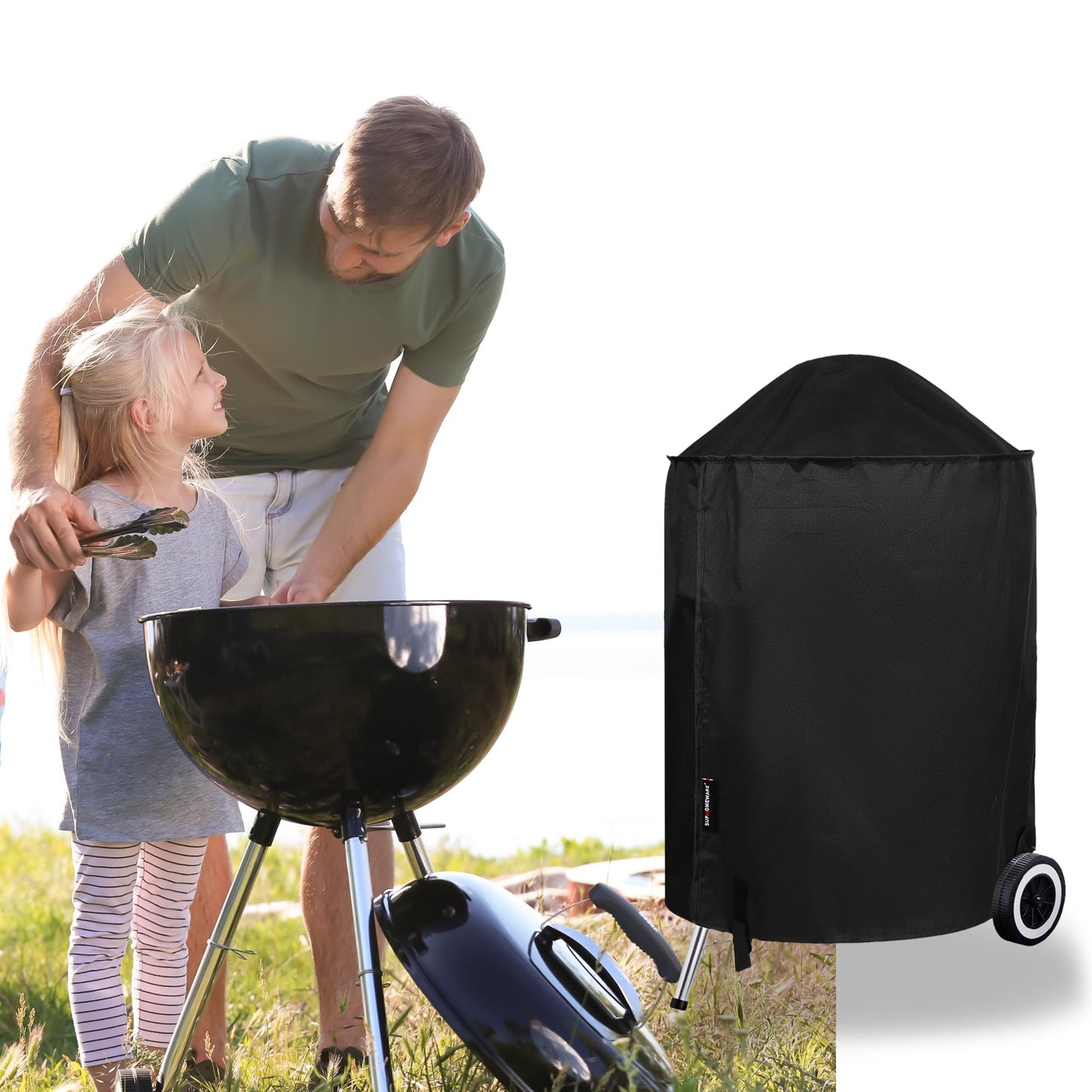 Suphomeware 22 Inch Grill Cover for Weber Kettle Charcoal, Waterproof and Heavy Duty BBQ Covers with Fade Resistant