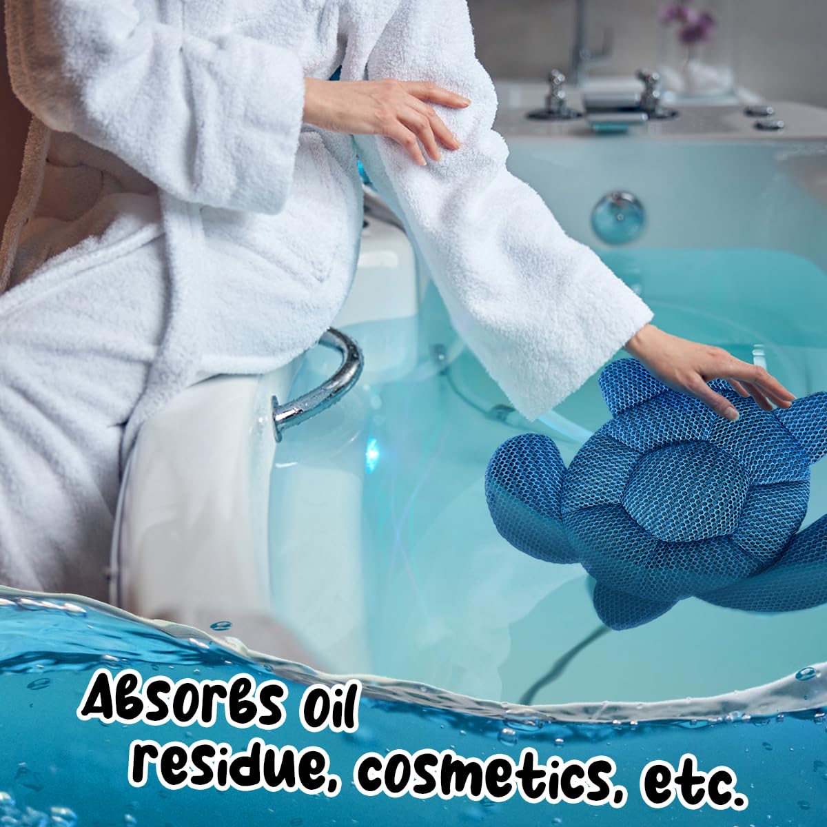 Quttisay Hot Tub Scum Absorber, Scum Turtle Hot Tub Cleaner Hot Tub Accessories 2 Pack Hot Tub Sponge for Scum Reusable Spa & Pool Cleaner Hot Tub Oil Absorbing Scum Absorber Keeps Water Clean
