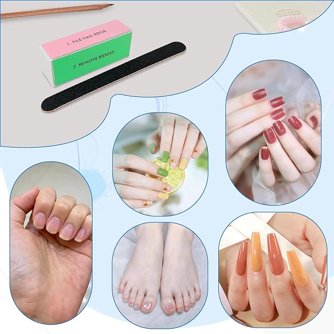 Black Nail File and Buffer, 1 Piece Large Square Sponge Manicure Tool, Nail File Kit for Nail Grinding and Care, Suitable for Nail Salons and Personal Use