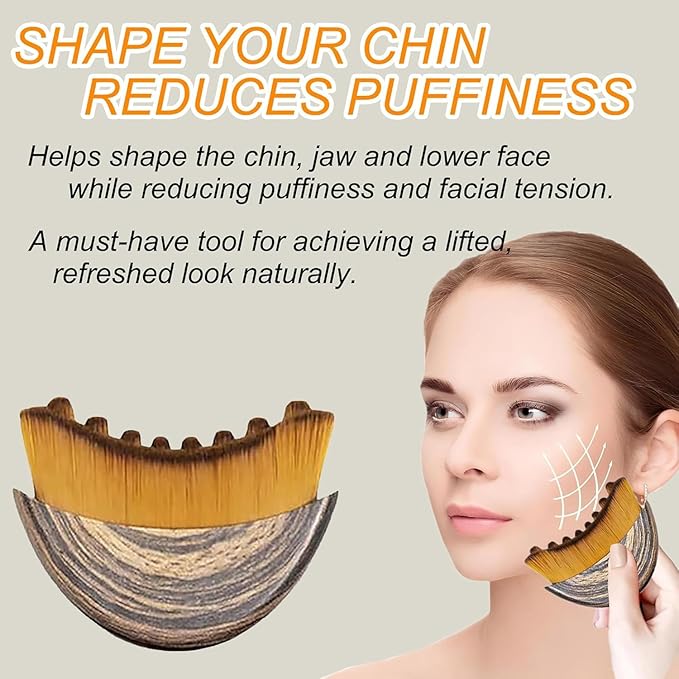 2 PCS Upgrade Lymphatic Contour Face Brush - Dry Brushing Face Massager for Lymphatic Drainage, Neck Chin & Jawline Sculpting - Ergonomic Skin Fit Design to Reduce Puffiness, Relieve Fatigue