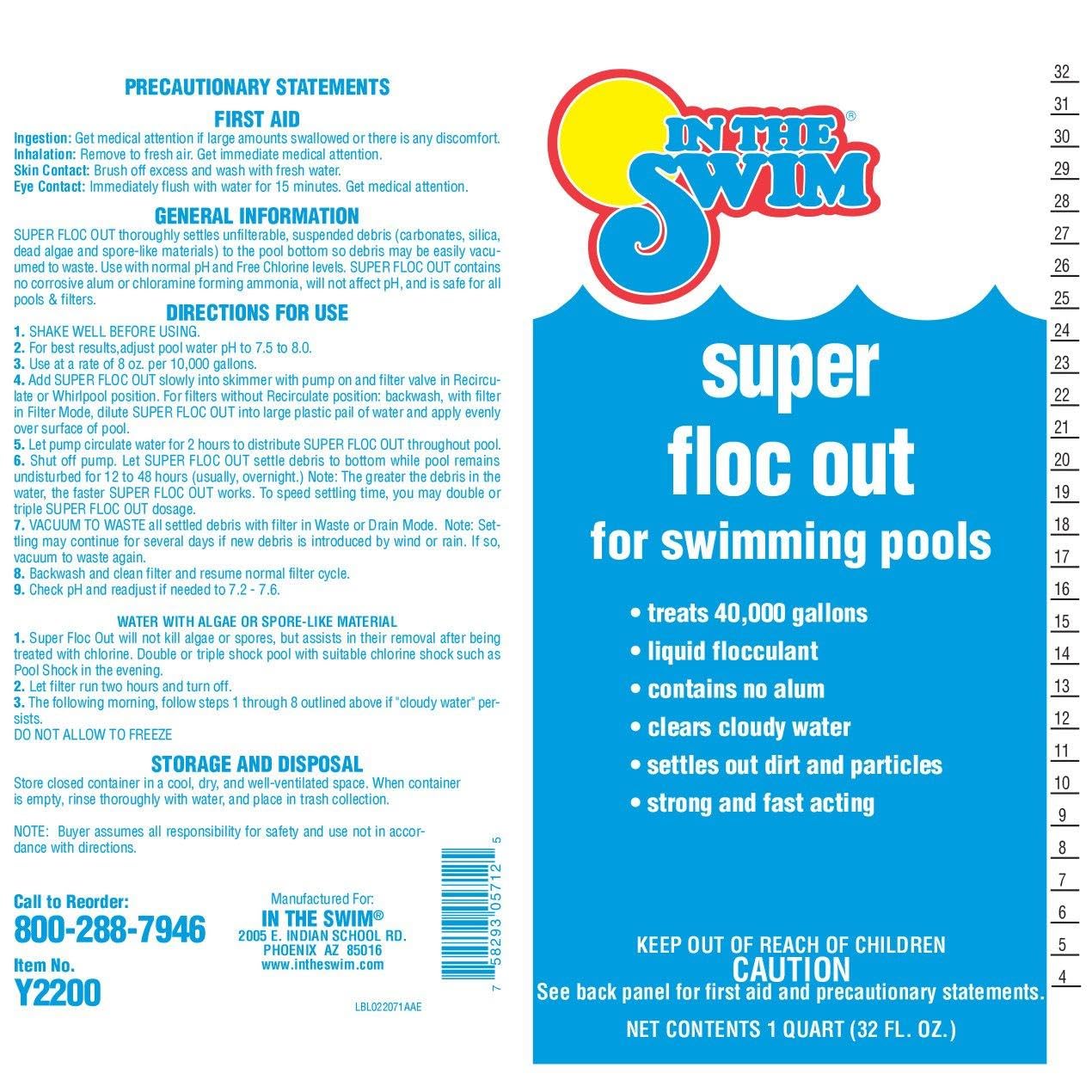 In The Swim Super Floc Out – Drop the Gunk, Ditch the Cloud, Dive Into Clear Water – 1 Quart - 2-Pack