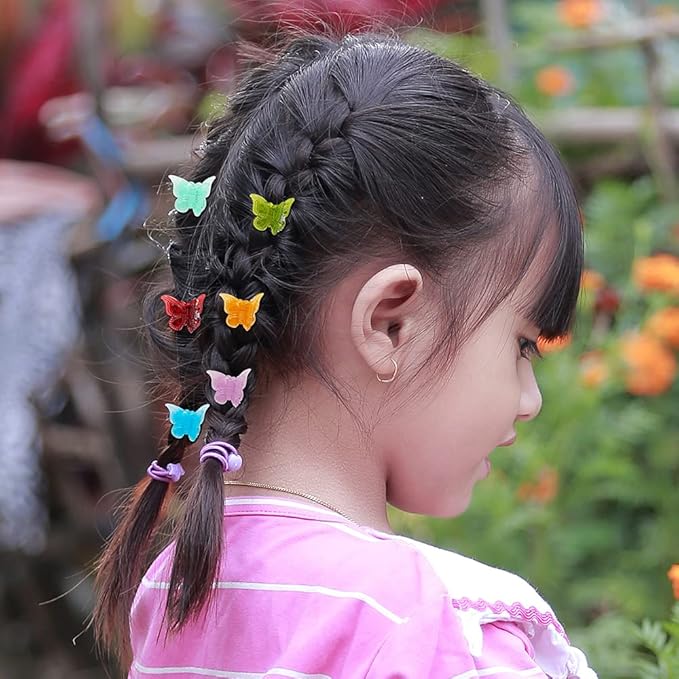 50 Packs Assorted Color Butterfly Hair Clips, Beautiful Mini Butterfly Hair Clips Hair Accessories for Women and Girls (Jelly Colors)