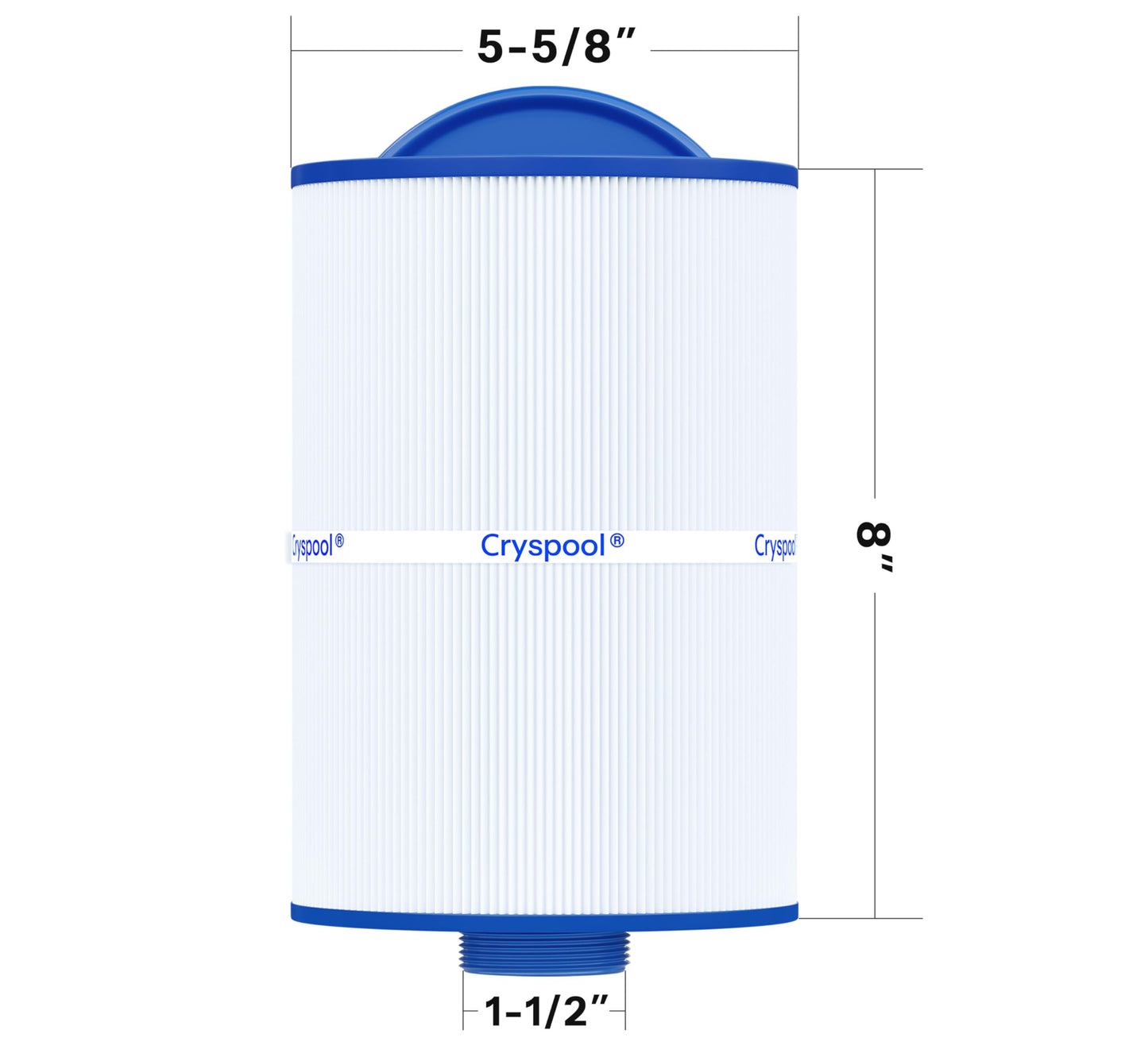 Cryspool® 05015 Spa Filter Compatible with 5CH-35, PMAX50P4, PAS35P, Maax 104309, FC-0300, 35 Sq. Ft hot tub Filter Cartridge, 1 1/2" MPT, 2 Pack