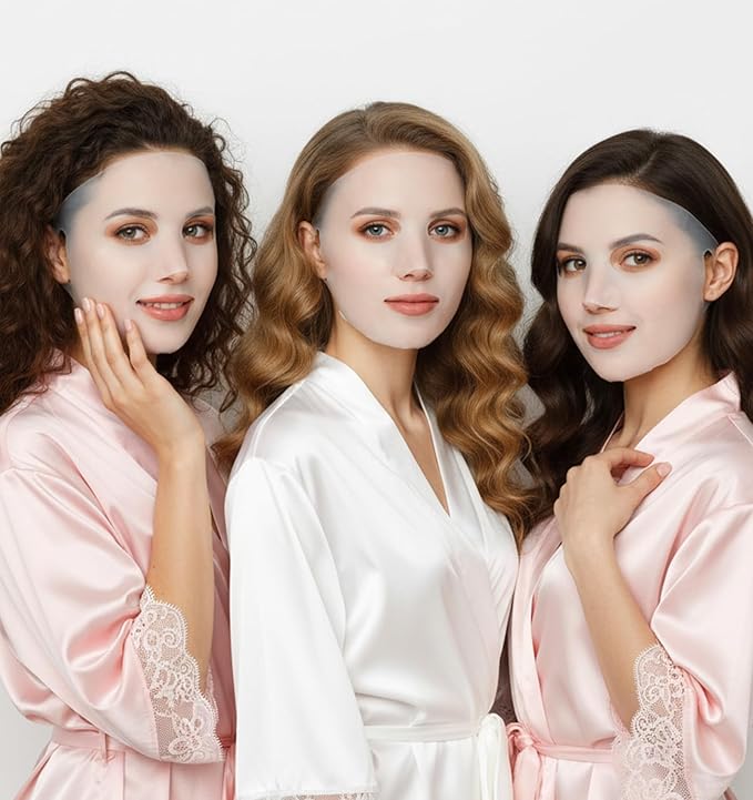 3Pcs Silicone Facemask Holder Reusable, Silicone Face Mask Holder Firming Facemask Holders for Sheet Masks, Wet Locking Avoid Evaporation Skincare Beauty Tool Pink Gold White