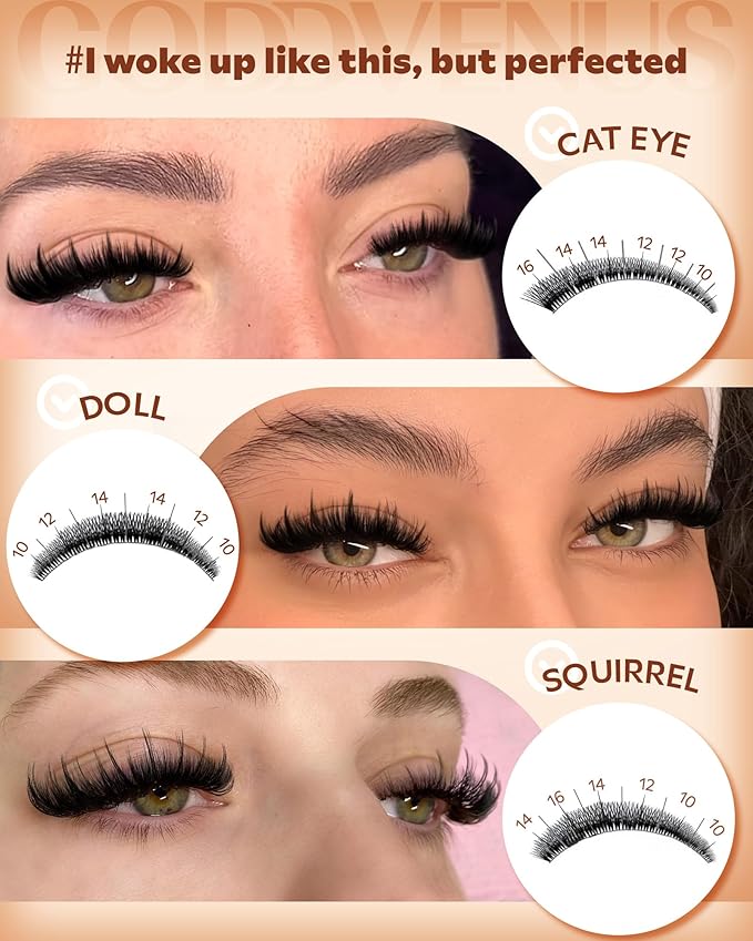 Goddvenus Manga Lash Clusters With Spikes Wispy Cluster Eyelash Extensions Fluffy Anime Eyelashes Clusters Reusable Faux Mink Fairy Individual Lash Extension (D Curve 12-18mm 204 pieces)