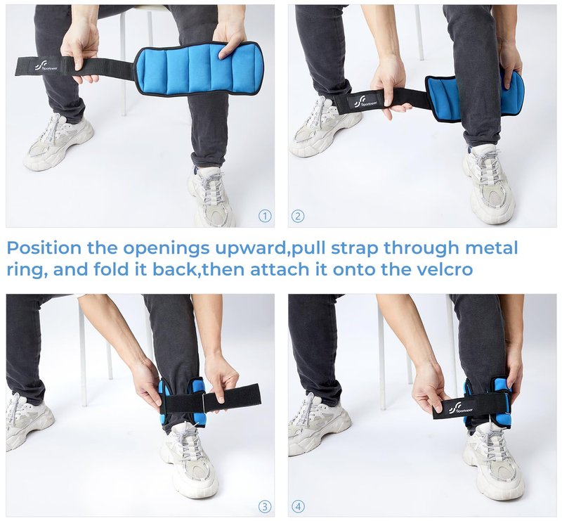 Sportneer 6.5 lbs/Pair Adjustable Ankle Weights for Men and Women, Weighted Leg Strength Training for Yoga Walking Running Aerobics Gym Physical Therapy
