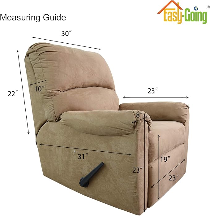 Easy-Going Recliner Stretch Sofa Slipcover Sofa Cover 4-Pieces Furniture Protector Couch Soft with Elastic Bottom Spandex Jacquard Fabric Small Checks(Recliner,Camel) Large