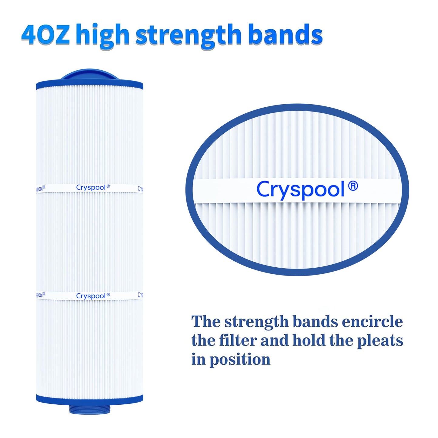 Cryspool® 05043 Filter Compatible with 20690 Marquis Hot Tub Filter, 5CH-512, 50 Sq. Ft Spa Filter Cartridge, 2 Pack