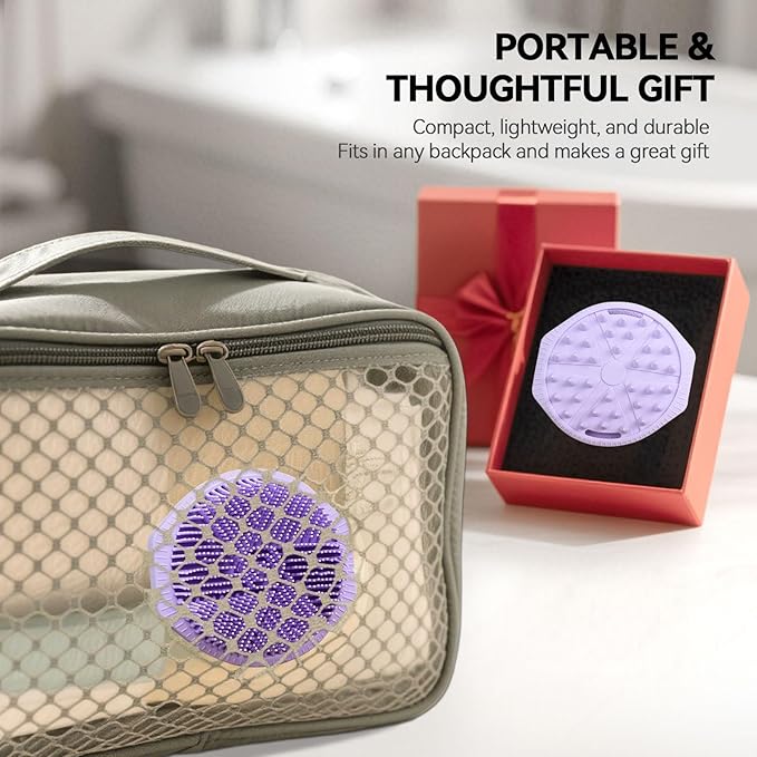 Dual-Sided Silicone Body Scrubber, Silicone Loofah for Shower Exfoliating Body Brush Scrubber for Men and Women for All Skin, Scalp Massager Lather WellÃ¯Â¼ÂEasy to Clean (Purple)