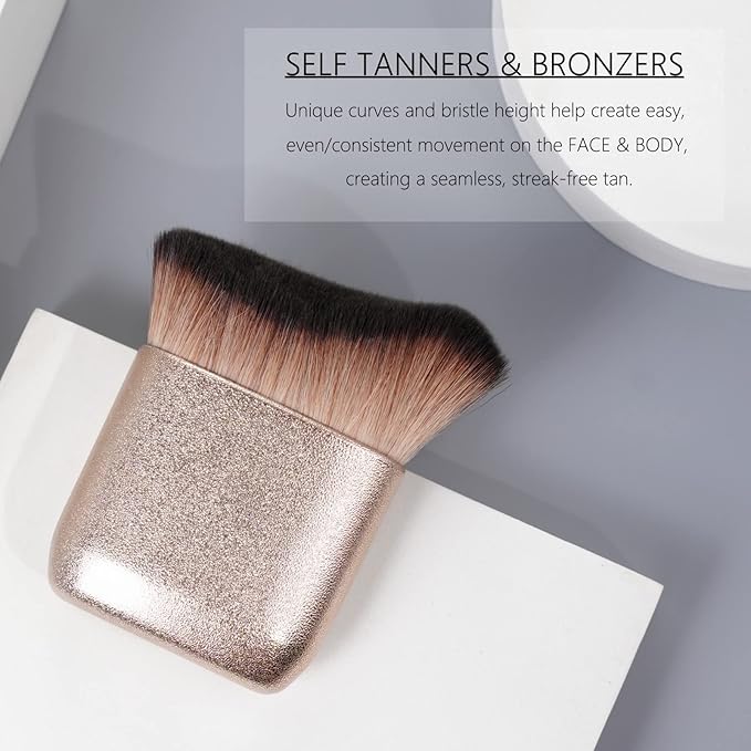 Self Tanner Brush GOERTI Body Makeup Brush for Flawless Leg Makeup, Kabuki Foundation Makeup Brush for Face & Body, Full Coverage Tanning Blend Applicator for Self Tanner, Bronzer & Lotion Tan Mousse