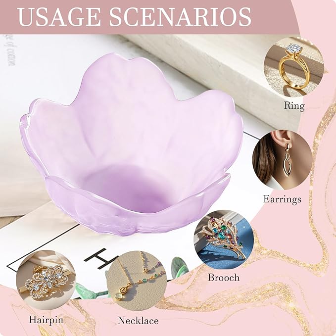 Gifts for Women Flower Jewelry Dish Ring Holder Jewelry Tray Vanity Organizer Room Decor Aesthetic Dorm Bathroom Decor Decorative Trinket Dish for Rings Earrings Necklaces Birthday Christmas Gifts