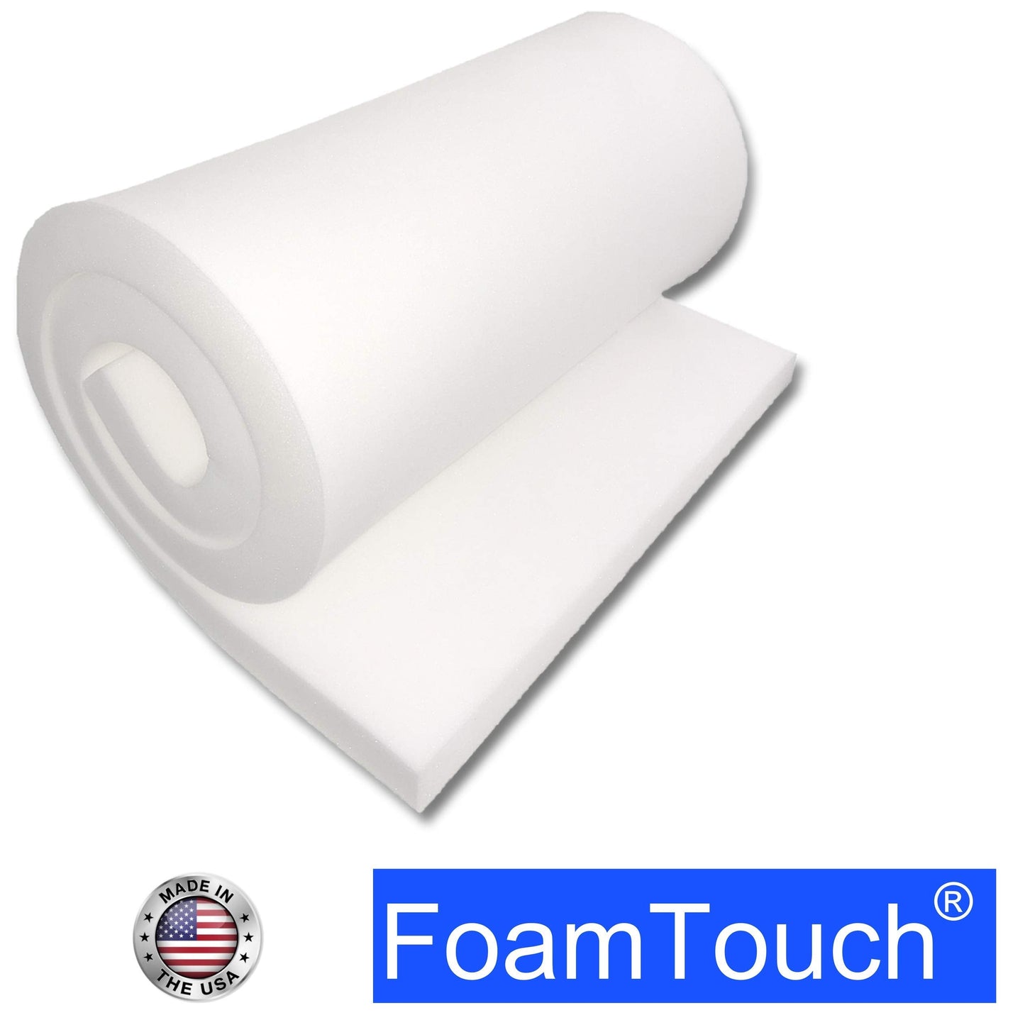 FoamTouch 1x24x72HDF Upholstery Foam 1x 24x72, White, Pack of 2