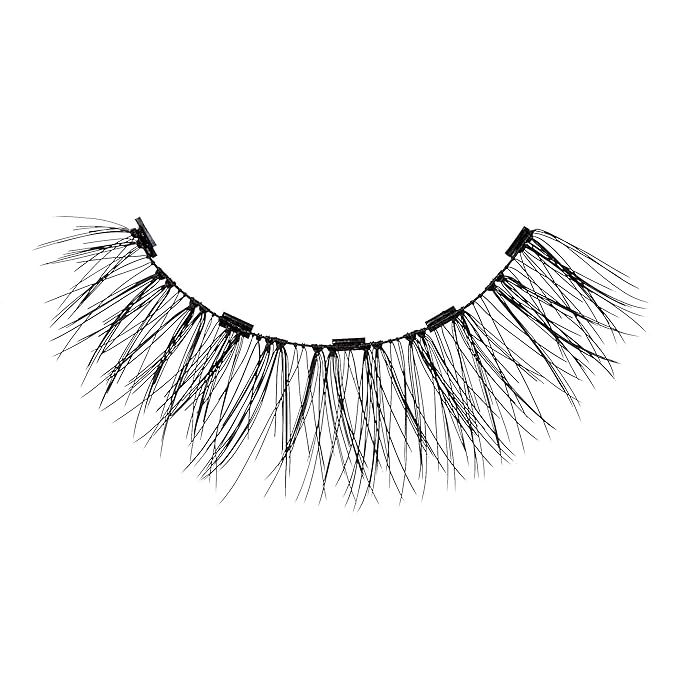 KISS Magnetic False Eyelashes and Eyeliner, ‘Charm’, 12mm, Easy to Apply, Reusable, No Glue, Flexible Band, Precision Felt Tip, Fortified Formula, 1 Pair Strip Lashes (Pack of 2)