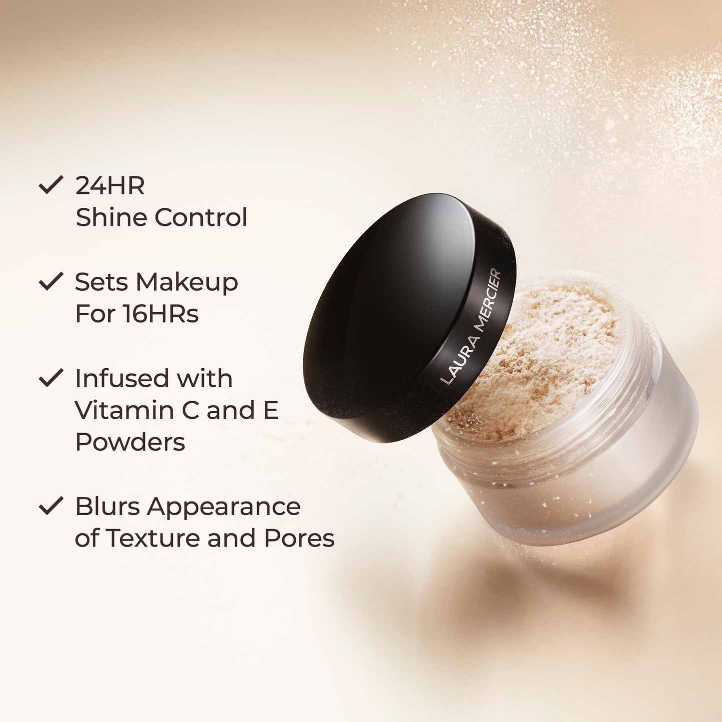 Laura Mercier Translucent Loose Setting Powder, Medium Skin Tones, Translucent Honey