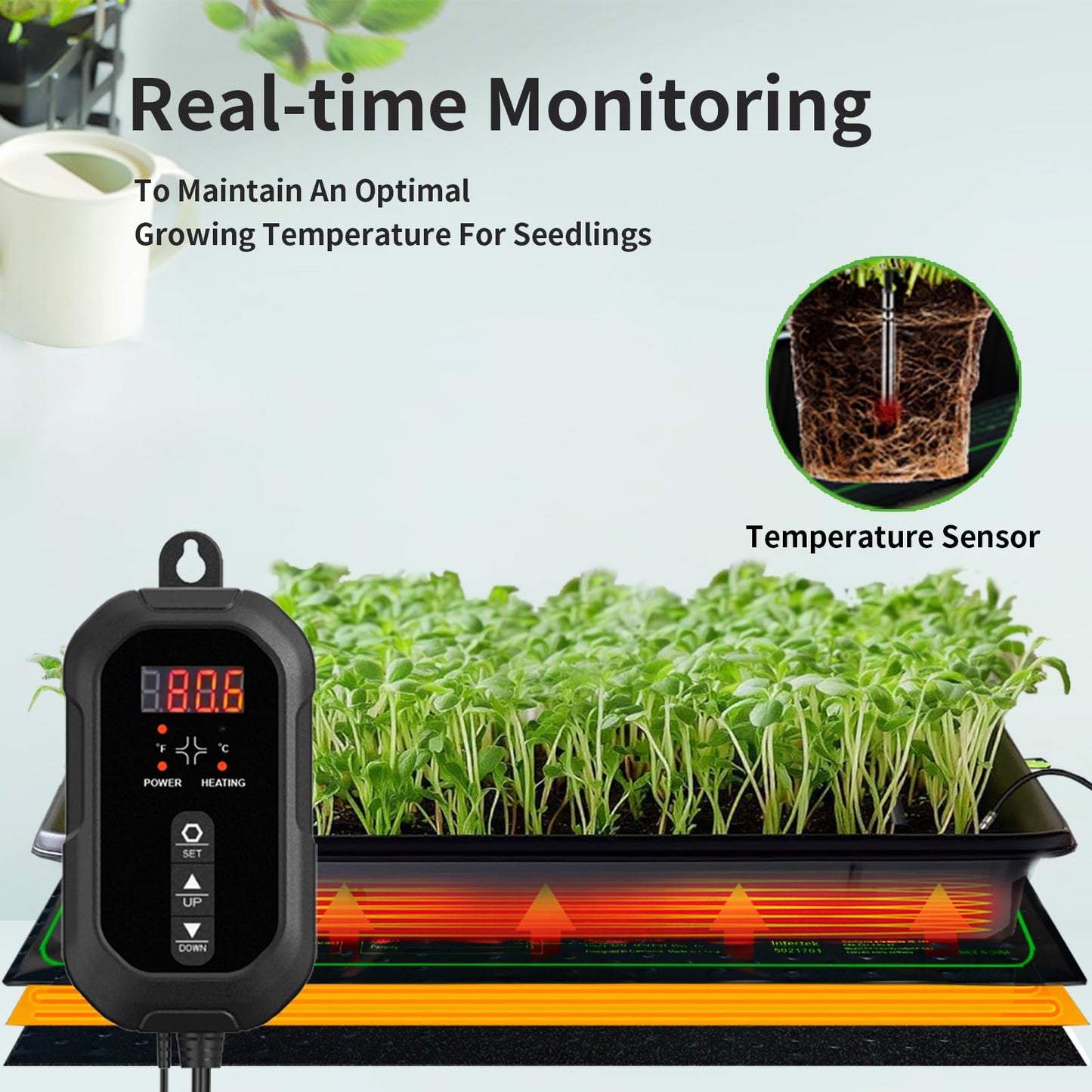 20"x 20" Seedling Heat Mat with Digital Thermostat Combo Set,ETL Certified and Durable Waterproof Warm Hydroponic Heat Mat for Germination,Indoor Gardening,Brewing and Greenhouses