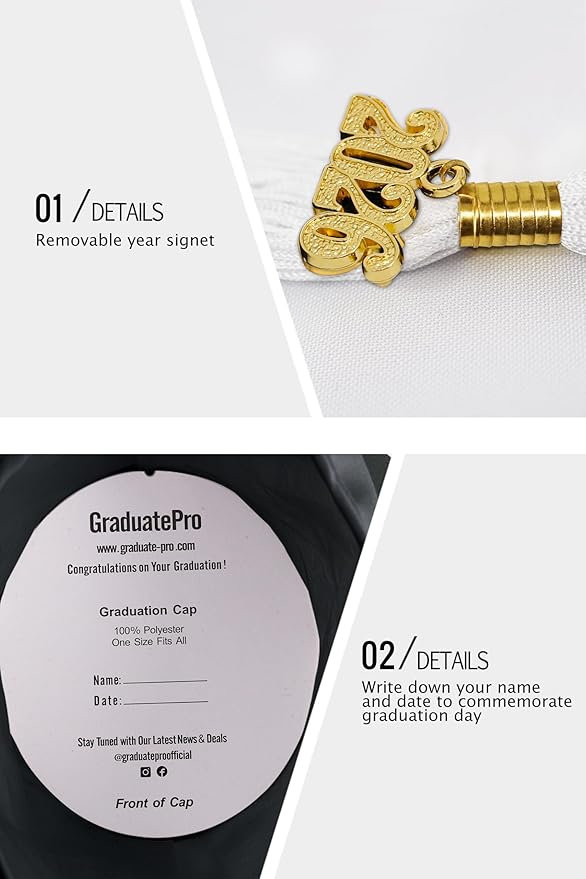 GraduatePro Matte Graduation Cap with 2026 Tassel for Adults High School and Bachelor Master 12 Colors