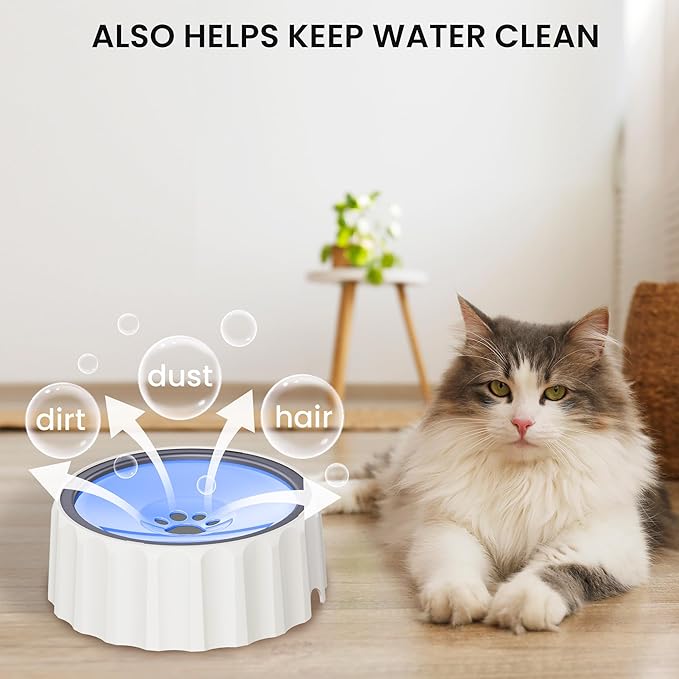 Dog Small Animals Water Bowl No Spill 70oz/2L Large Capacity Dispenser Non Slip No Splash Small Animals Bowl Pet Slow Feeder No Drip Dog Water Bowl on Vehicle for Dogs and Cats - Purple