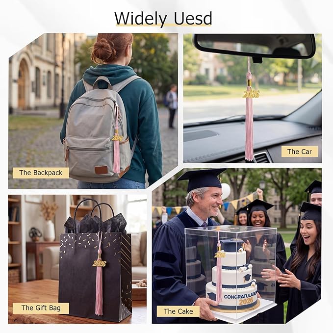 GraduationMall Single&Multiple Color Graduation Tassel with 2026 Year Charm 9"